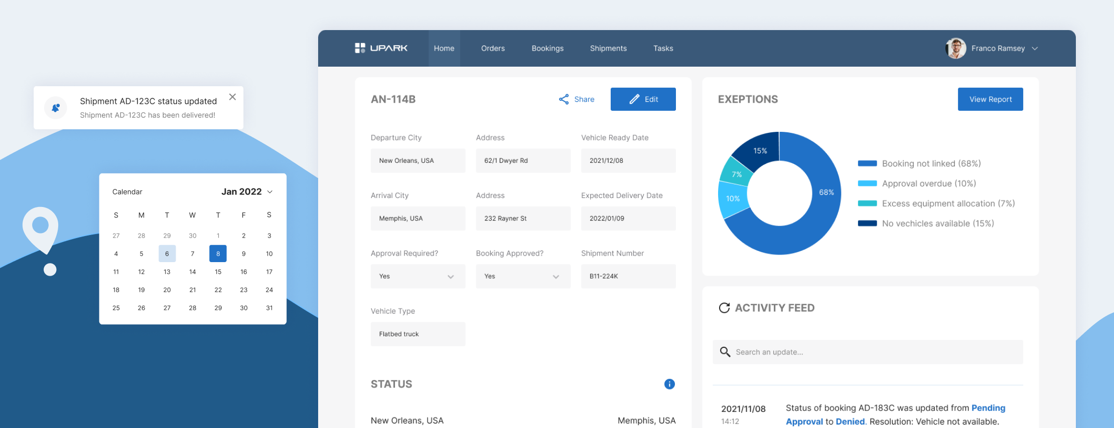 A Logistics Blockchain-Based Platform for Freight Booking