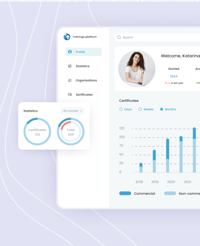 App for organizing online training preview