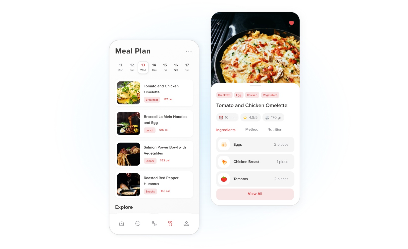 User interface pages