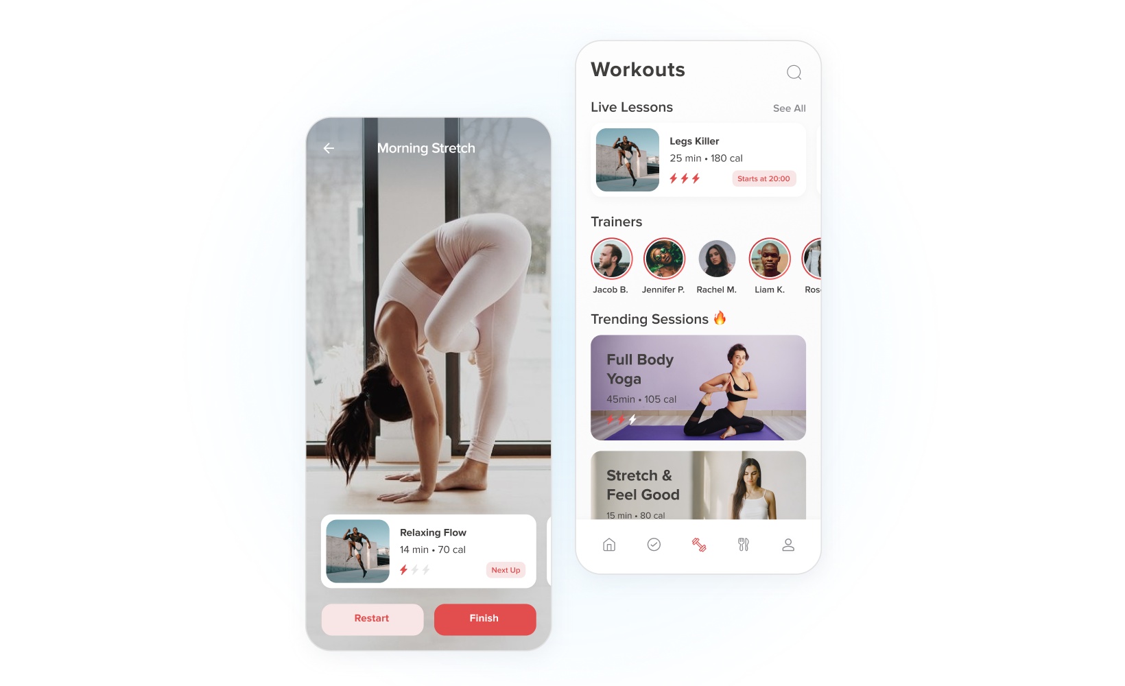 User interface pages