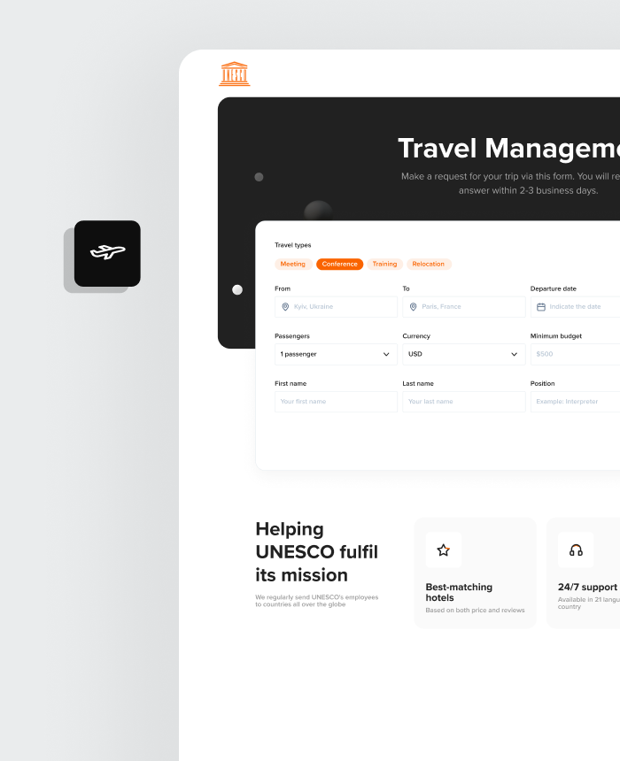 Travel management system for UNESCO preview